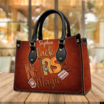 PREAUREUM "{split_values}" Personalized {collection_title} Leather Handbag