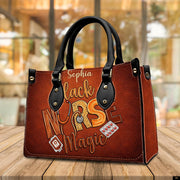 PREAUREUM "{split_values}" Personalized {collection_title} Leather Handbag