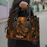 Personalized Witch Handbag with Purse, Custom Name Gothic Leather Bag Set for Women, Halloween Shoulder Bag, Witch Gift
