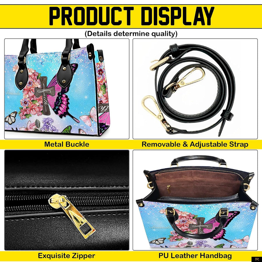 PREAUREUM "{split_values}" Personalized {collection_title} Leather Handbag