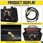 Personalized Witch Handbag with Purse, Custom Name Gothic Leather Bag Set for Women, Halloween Shoulder Bag, Witch Gift