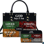 Personalized Religious Affirmations Snake Print Handbag