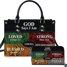 Personalized Religious Affirmations Snake Print Handbag