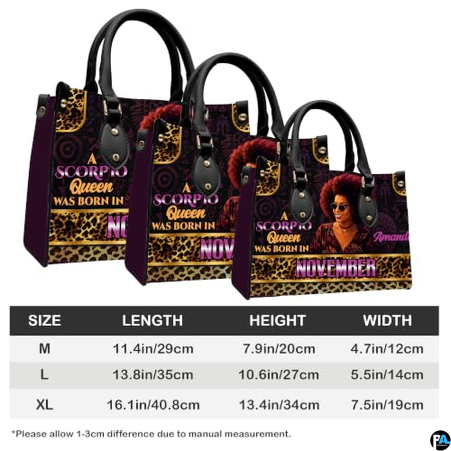 Personalized African American Leather Bag, African Purse, Gifts for Black Girl Women, Black History Handbags