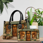 Personalized Book Lover Leather Handbag for Women, 3D Bookstore Library Tote Bag, Literary Gift for Readers, Bookworms