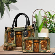 Personalized Book Lover Leather Handbag for Women, 3D Bookstore Library Tote Bag, Literary Gift for Readers, Bookworms