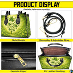 Detail views of clover tree handbag and visible components