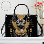 Black Cat Leather Bag – Vintage Cat Art Handbag, Stylish Animal-Themed Purse, Unique Gift for Cat Lovers