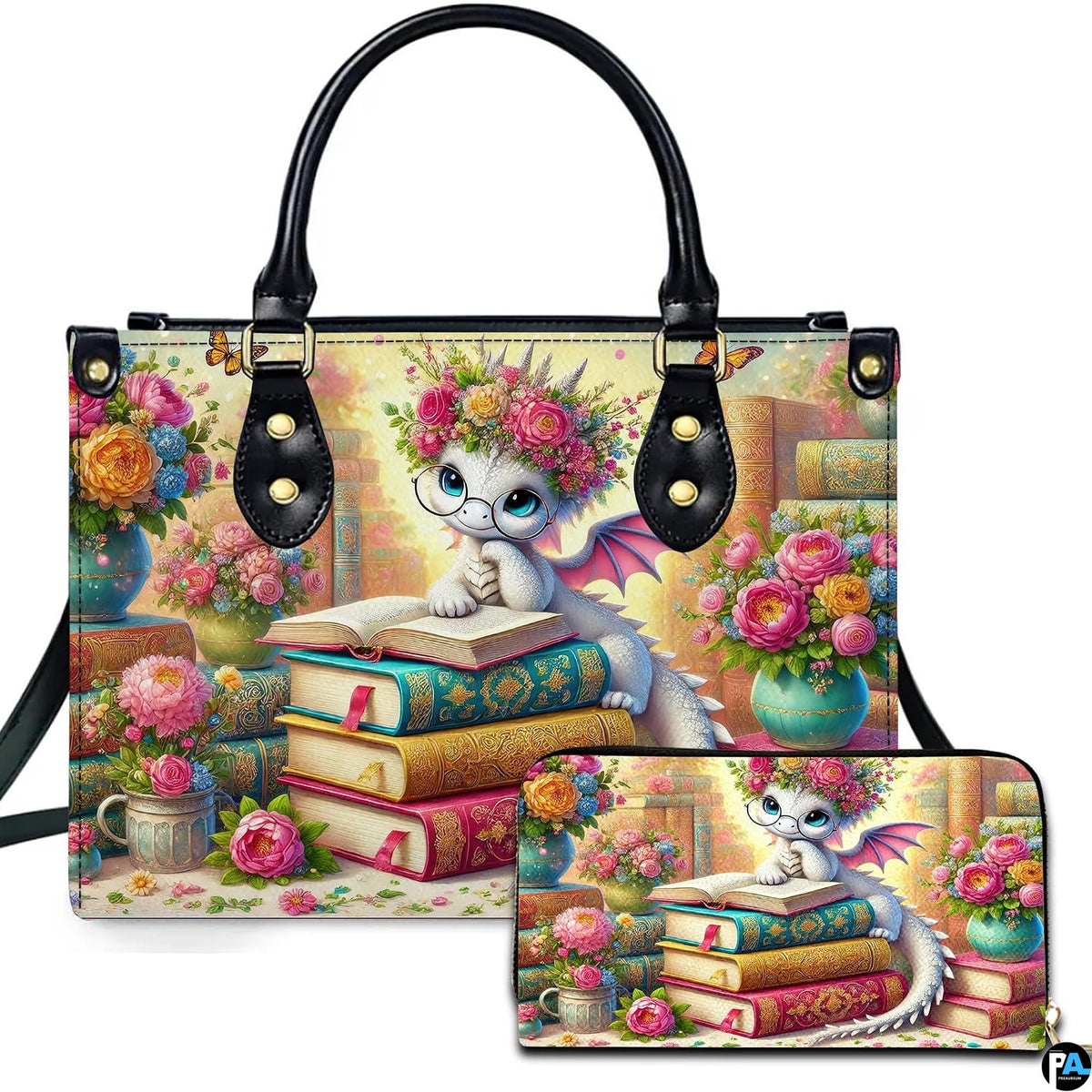 Personalized Dragon Leather Handbag, Fantasy Gothic Purse for Women, Mythical Shoulder Bag Gift for Dragon Lovers