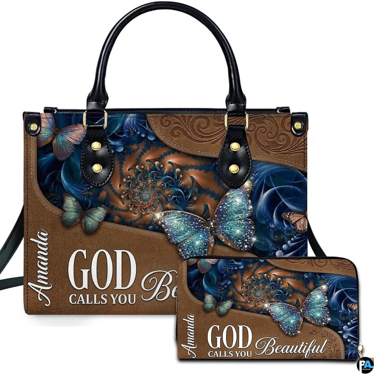 Personalized Christian Leather Handbag – Custom Purse Faith Gift for Mom, Grandma, Women Birthday or Christmas