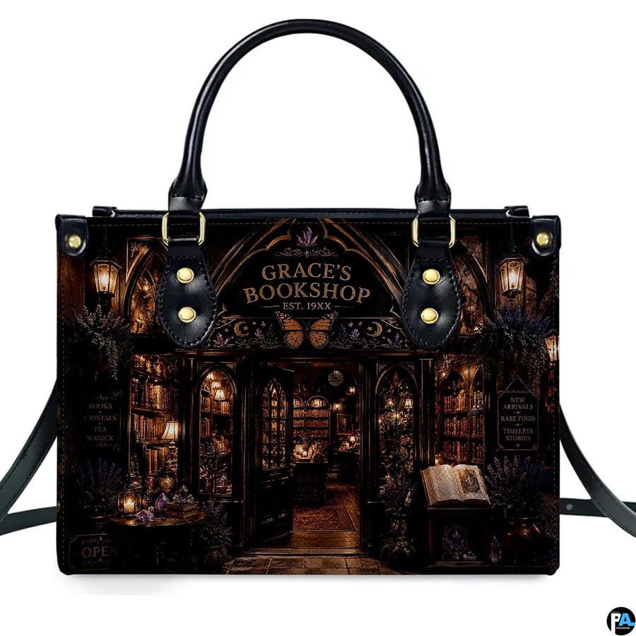 Lifestyle model perspective illustrating natural drape and proportion of the gothic bookseller accessory ensemble
