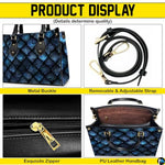 Personalized Fantasy Blue Dragon Scale Handbag for Dragon Lovers Gift