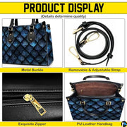 Personalized Fantasy Blue Dragon Scale Handbag for Dragon Lovers Gift