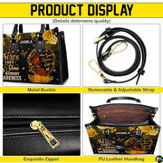 Personalized Black Woman Gold Rose Quote Handbag for Meaningful Gifts