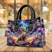 Personalized Dragon Leather Handbag, Fantasy Gothic Purse for Women, Mythical Shoulder Bag Gift for Dragon Lovers