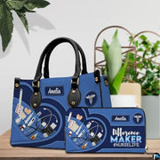 Personalized Nurse Leather Bag – Custom Medical Handbag & Purse Set with Name Gifts for Nursing Student Christmas Gift