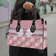 Personalized Pink Quilted Jewel Bow Handbag, Removable Strap