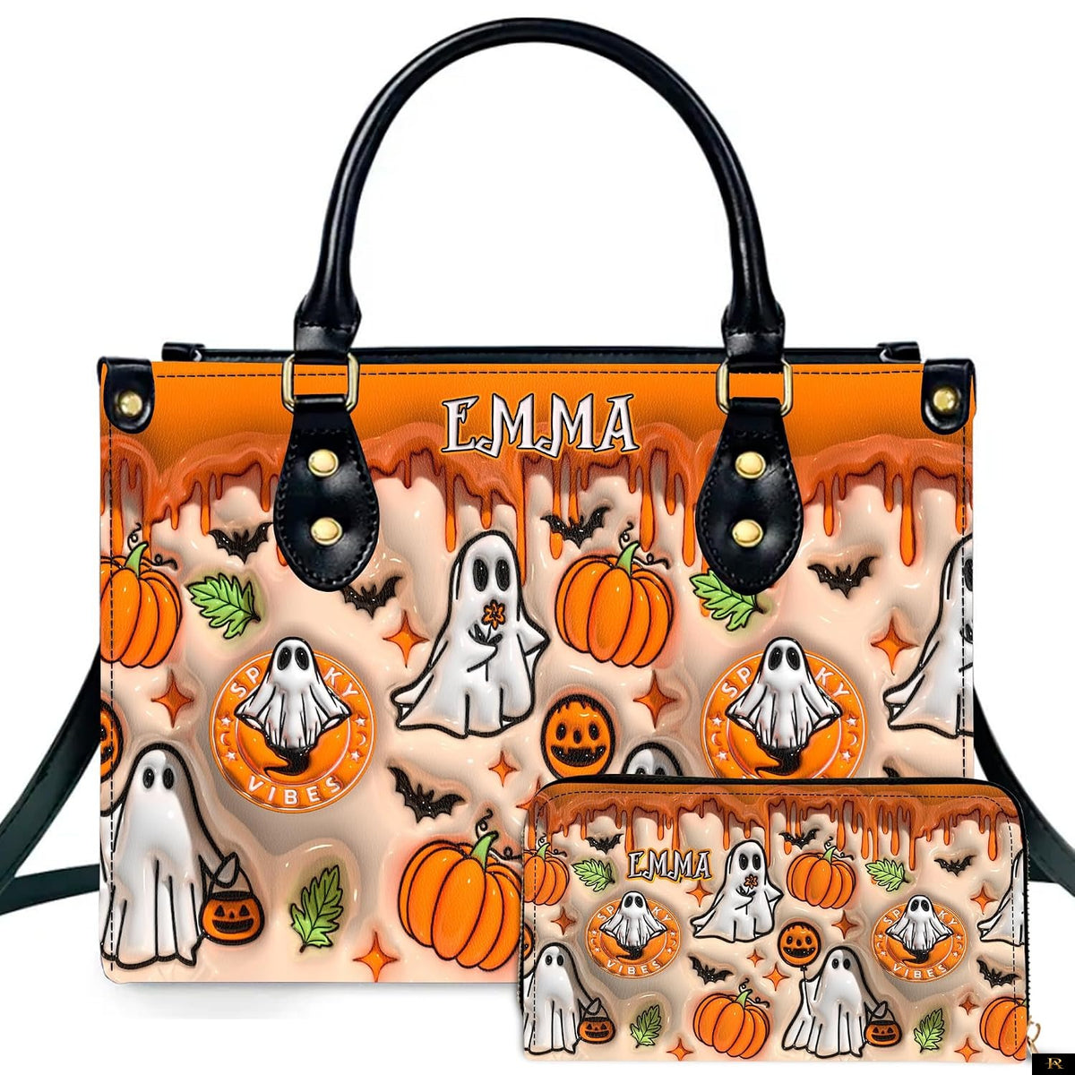 PREAUREUM "{split_values}" Personalized {collection_title} Leather Handbag