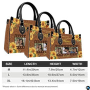 Personalized Leather Tote Bag and Purse for Mom Grandma, Custom Name Tote Bag, Birthday Gift for Mother, Grandma Gift Idea