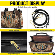 Detailed collage displaying metallic buckle attachments, zipper, and interior compartment