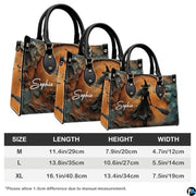 Personalized Halloween Leather Handbag – Custom Witch 3D Printing Effect Purses For Women – Spooky Gothic Shoulder Bag