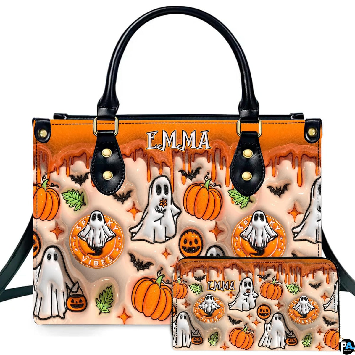 Personalized Witch Leather Bags, Halloween Purses For Women, Witch Art Bag, Spooky Halloween Purses, Holiday Gifts