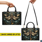 Matching dragonfly skeleton key wallet detailing golden key and teal peonies
