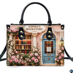 Personalized Book Lover Leather Handbag for Women, 3D Bookstore Library Tote Bag, Literary Gift for Readers, Bookworms
