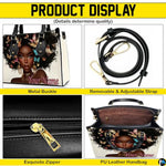 Personalized Black Women Leather Bag, Custom Name African Purses and Handbags Gifts for Mom Birthday Christmas Mothers Day
