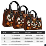 Size comparison guide detailing medium, large, and extra-large satchel dimensions and measurements.