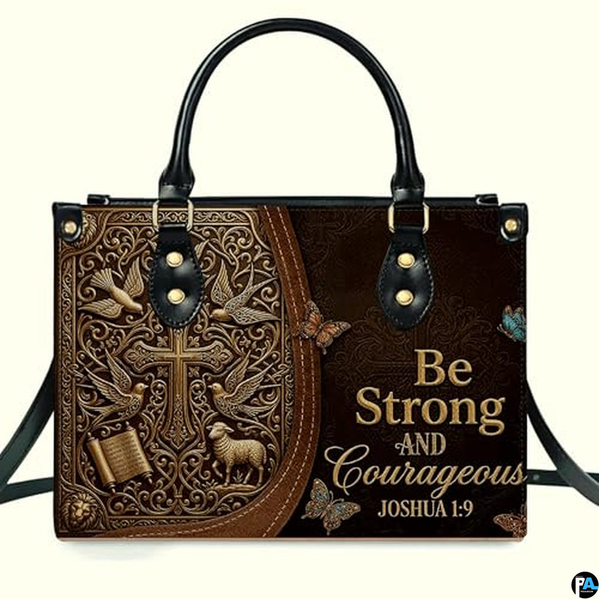 Personalized Christian Leather Handbag – Custom Purse Faith Gift for Mom, Grandma, Women Birthday or Christmas