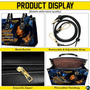 Personalized African American Leather Bag, African Purse, Gifts for Black Girl Women, Black History Handbags