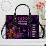 Personalized African American Leather Bag, African Purse, Gifts for Black Girl Women, Black History Handbags