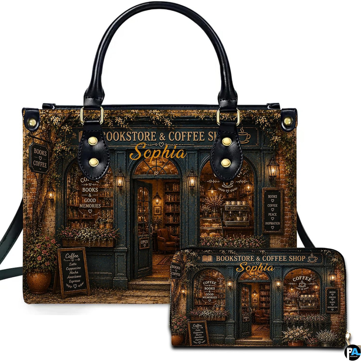 Bookstore Leather Bag, Book Purse for Book Lovers, Shoulder Bag