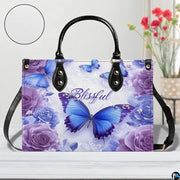Personalized Butterfly Leather Handbag – Gothic Moon Bag with Adjustable Strap and Matching Witchcore Purse for Women