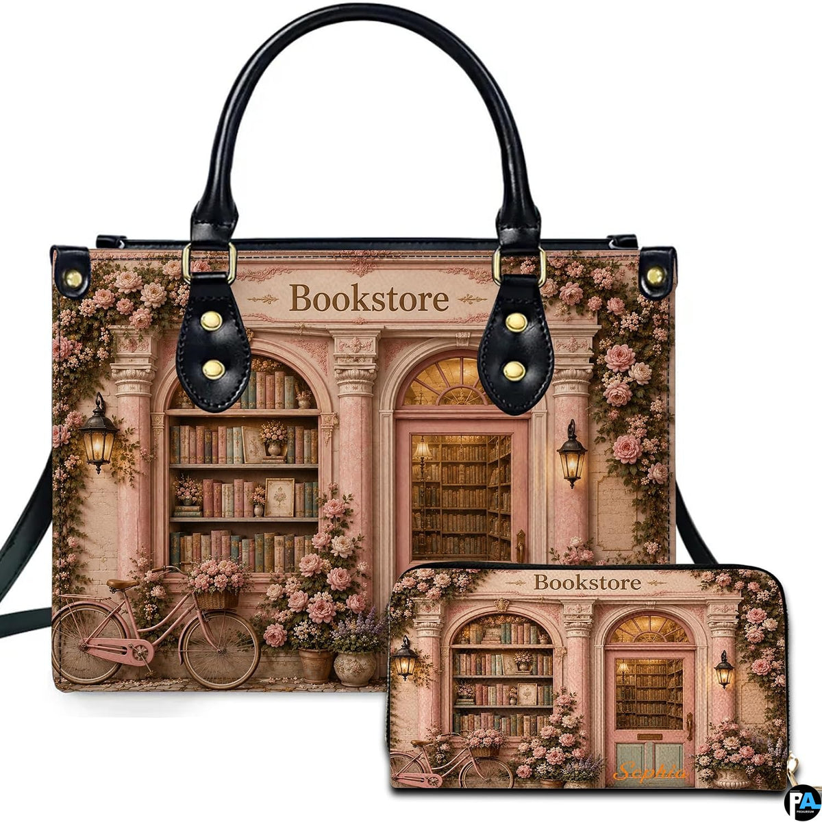 Bookstore Leather Bag, Book Purse for Book Lovers, Shoulder Bag