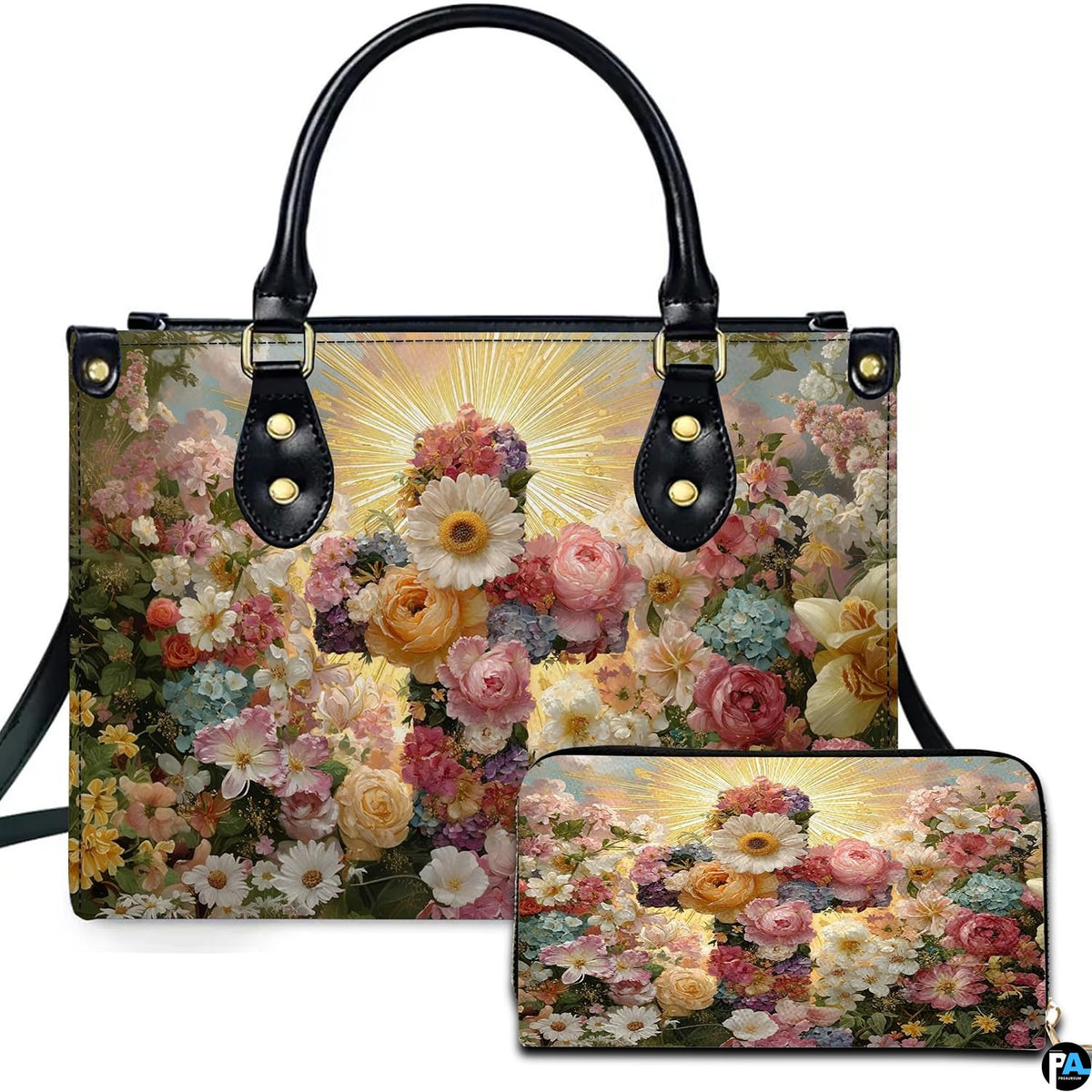 Custom Catholic Virgin Mary Leather Bag, Personalized Name Handbags and Purses for Christian Women Religious Bag Gifts