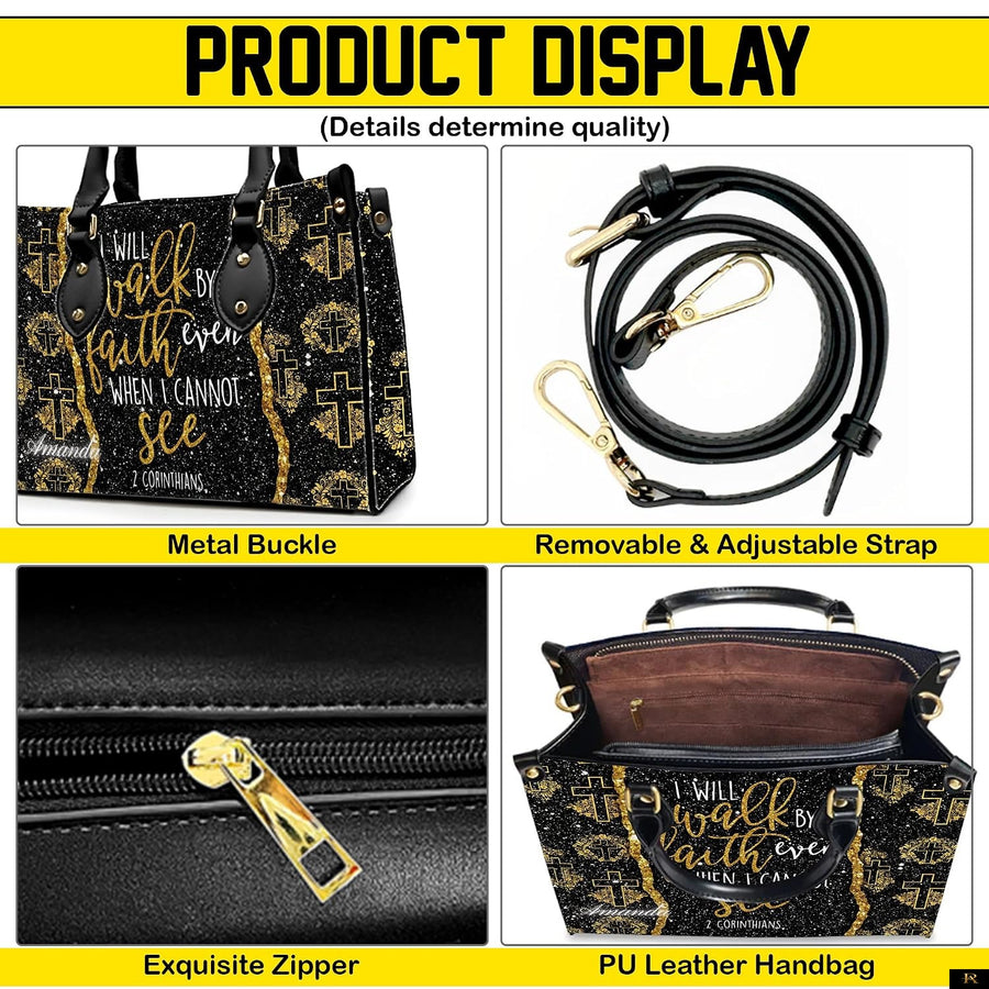PREAUREUM "{split_values}" Personalized {collection_title} Leather Handbag