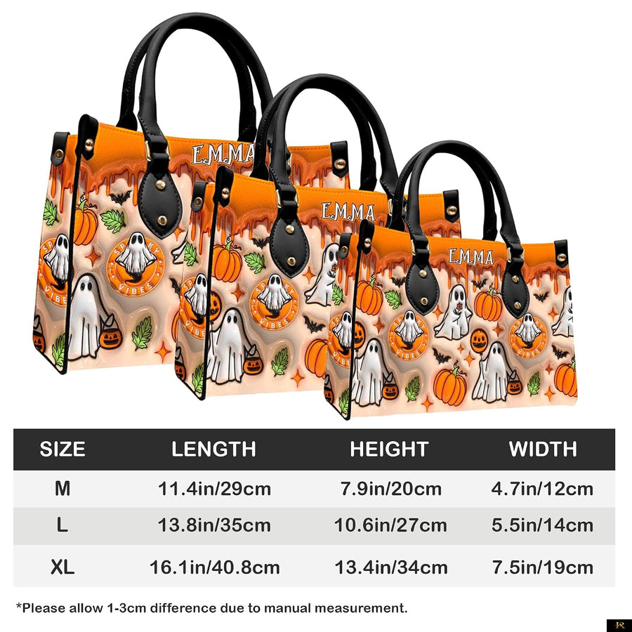 PREAUREUM "{split_values}" Personalized {collection_title} Leather Handbag