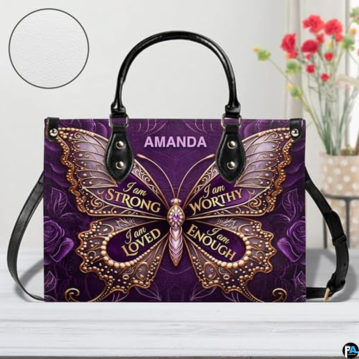 Personalized Christian Leather Handbag, Jesus Christian Tote Bag, Bible Purse, Religious Bags Gift for Mom, Women
