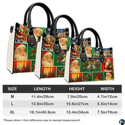 Size comparison chart detailing Medium, Large, and Extra Large handbag dimensions.