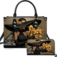 Personalized Black Women Leather Bag, Custom Name African Purses and Handbags Gifts for Mom Birthday Christmas Mothers Day