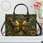 Personalized Butterfly Leather Handbag – Gothic Moon Bag with Adjustable Strap and Matching Witchcore Purse for Women
