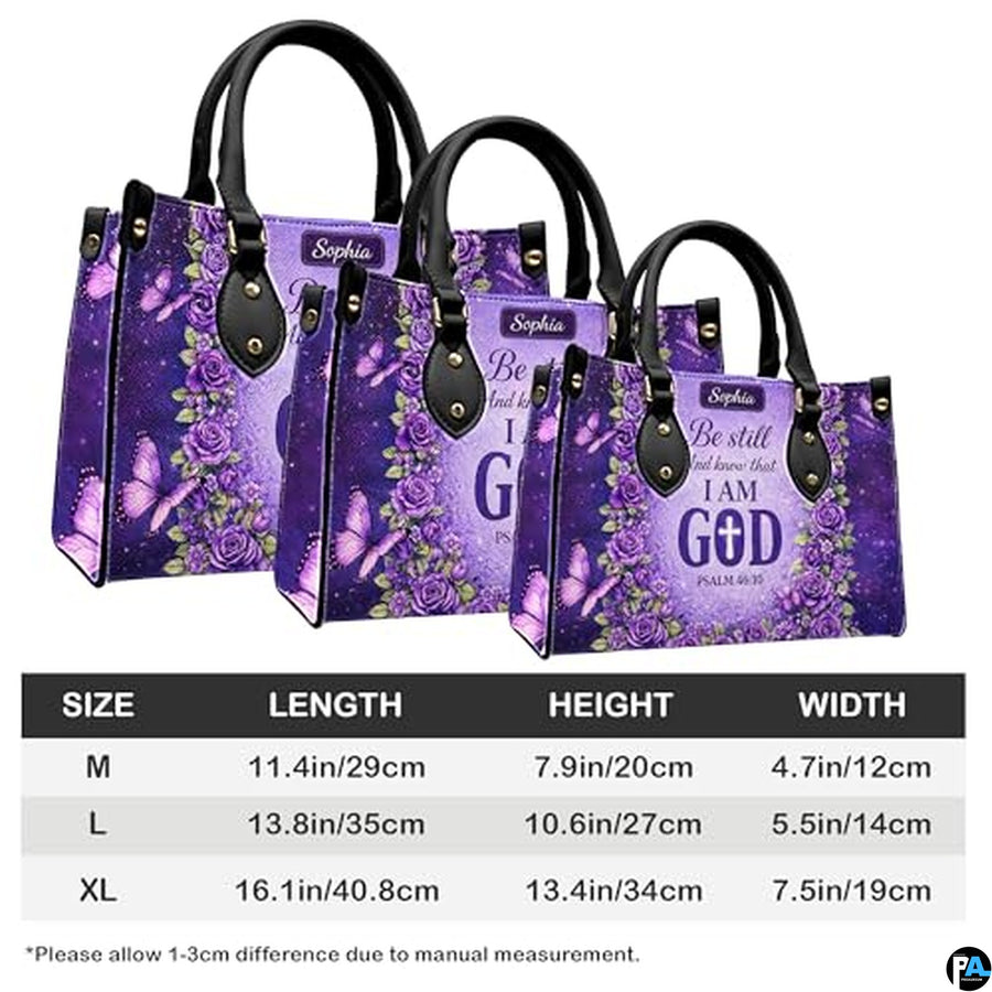 Personalized Christian Leather Handbag – Custom Purse Faith Gift for Mom, Grandma, Women Birthday or Christmas