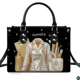 Physician Lab Coat Gold Stethoscope Medical Handbag