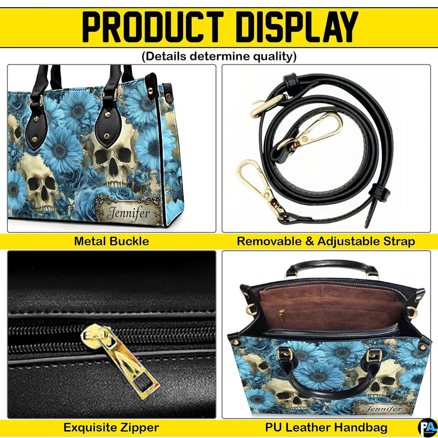 Four-panel showcase illustrating design details, hardware, and interior layout.