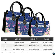 Coordinated denim floral handbag and matching wallet set arranged side-by-side