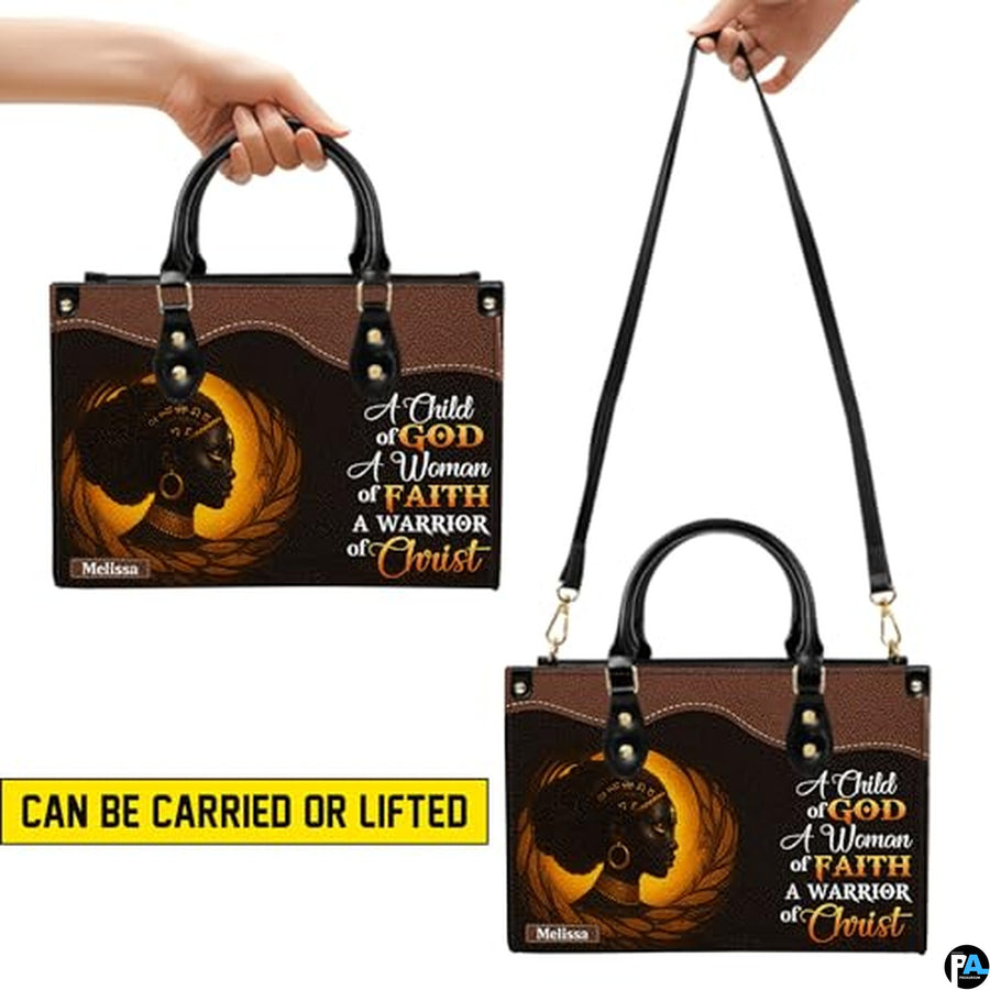 Personalized Leather Handbag for Black Women, Custom African Purse Bag Set, Birthday Meaningful Gifts for Mom, Friend