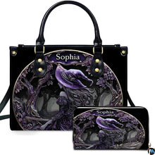 Personalized Halloween Leather Handbag – Custom Witch 3D Printing Effect Purses For Women – Spooky Gothic Shoulder Bag