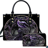Purple Sorceress Forest Cameo Handbag and Matching Wallet Set